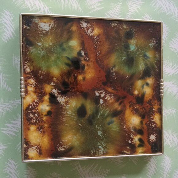 vintage 60s psychedelic flat rest trivet - Picture 1 of 3